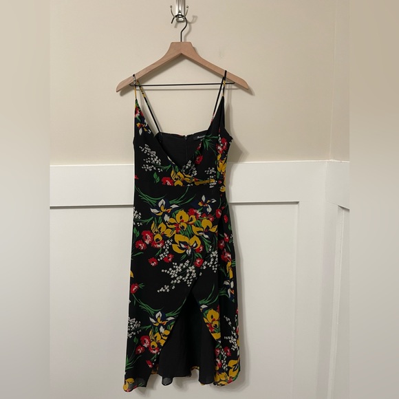 Madewell Multi-Color Cami Floral Orchid Bouquet Wrap Midi High-Low Dress Size 0 - Picture 4 of 10